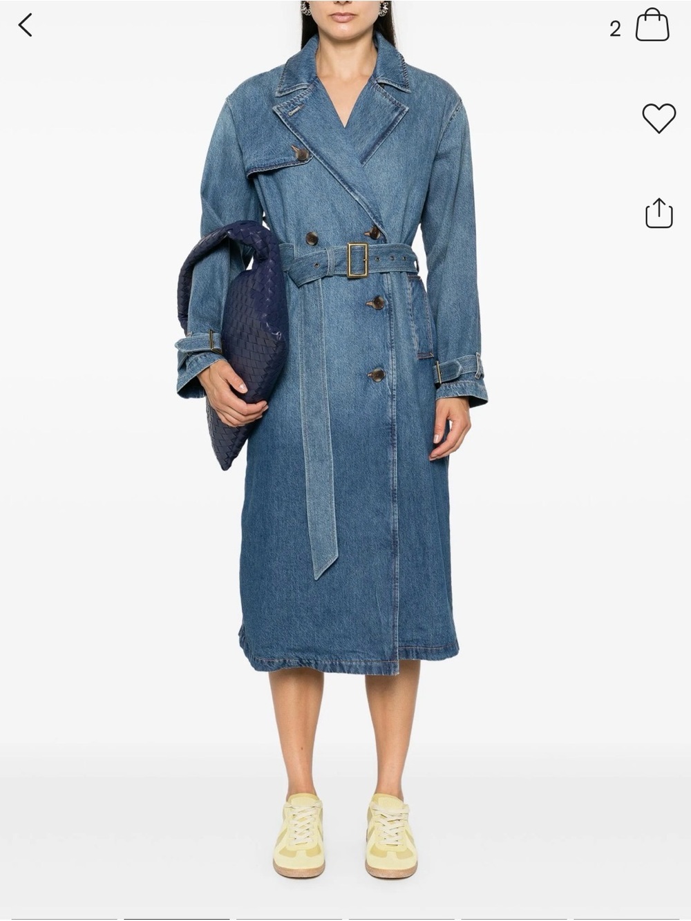 Levi's Blue Denim Trench Coat NEW large